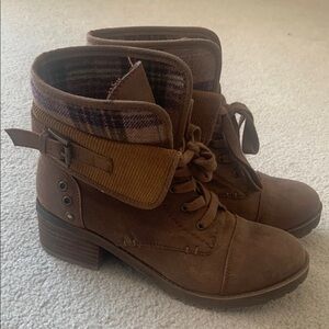 Rock & Candy by Zigi - Brown Ankle Boots with Plaid Detail